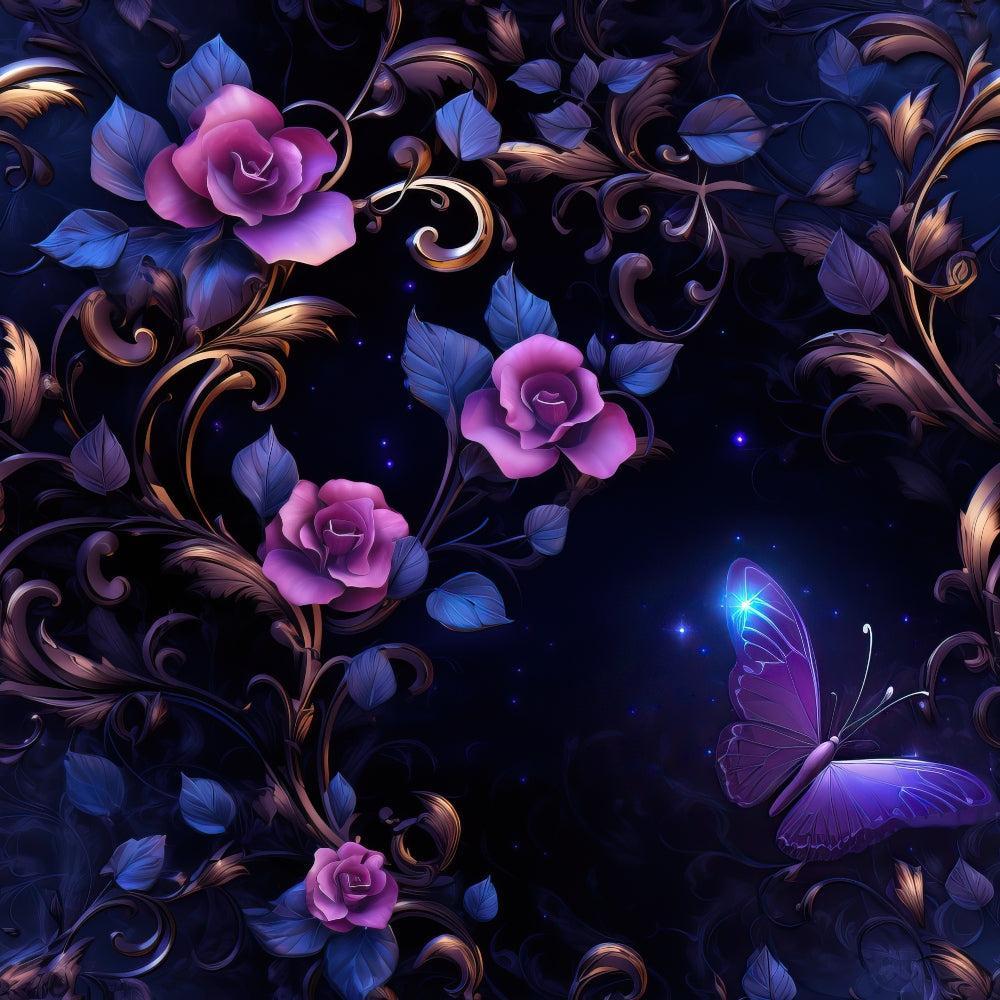 Midnight Garden Pattern 8 Quilting Cotton Fabric
