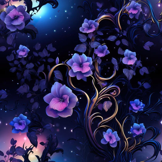 Midnight Garden Pattern 11 Quilting Cotton Fabric