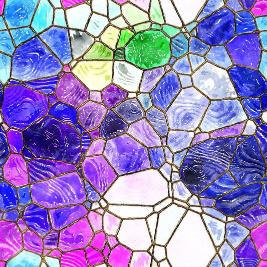 Watercolor Stained Glass Pattern 2 Quilting Cotton Fabric