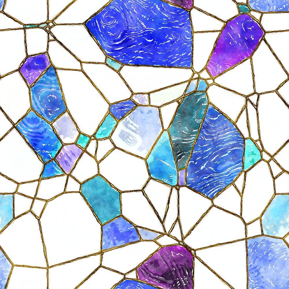 Watercolor Stained Glass Pattern 9 Quilting Cotton Fabric