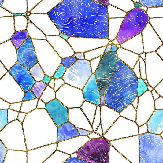 Watercolor Stained Glass Pattern 9 Quilting Cotton Fabric