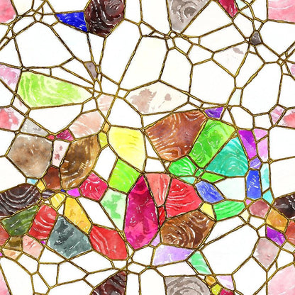 Watercolor Stained Glass Pattern 18 Quilting Cotton Fabric
