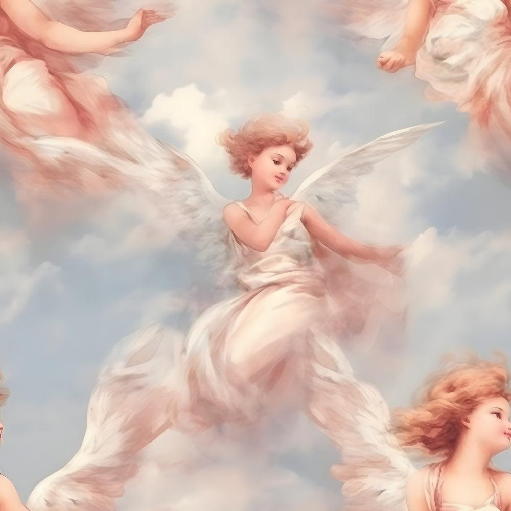 Vintage Angels in Heavenly Skies Pattern 2 Quilting Cotton Fabric