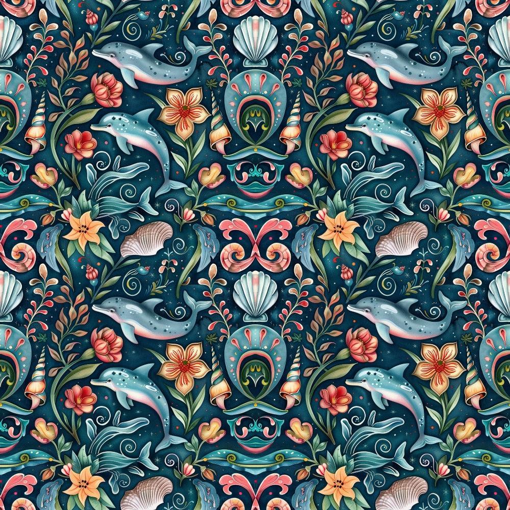 Swimming with Dolphins Pattern 4 Quilting Cotton Fabric