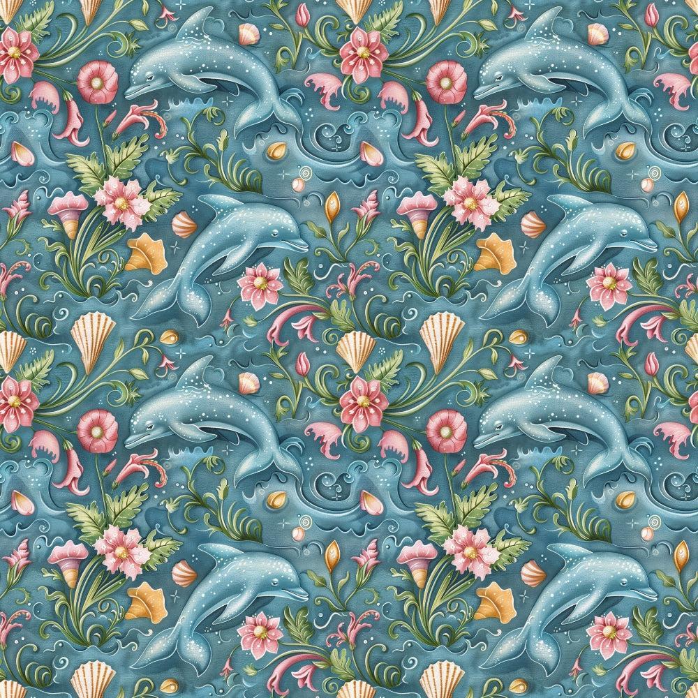 Swimming with Dolphins Pattern 6 Quilting Cotton Fabric