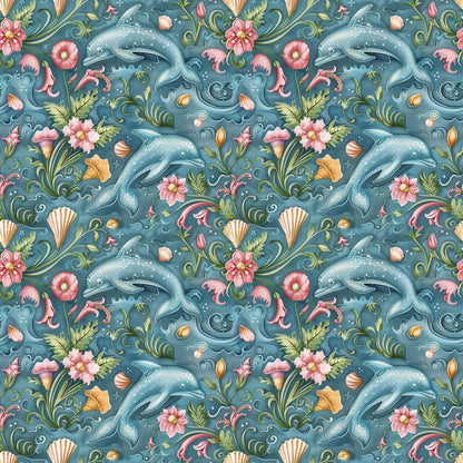 Swimming with Dolphins Pattern 6 Quilting Cotton Fabric