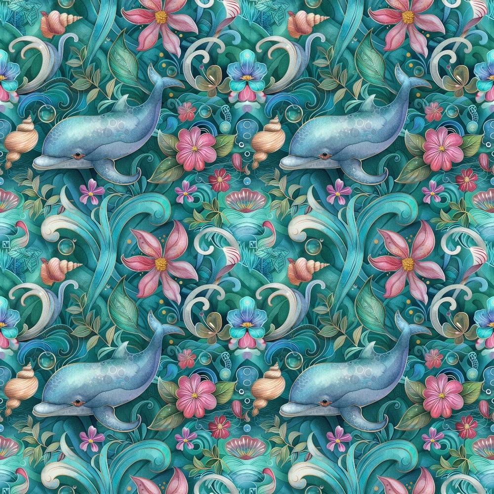 Swimming with Dolphins Pattern 7 Quilting Cotton Fabric