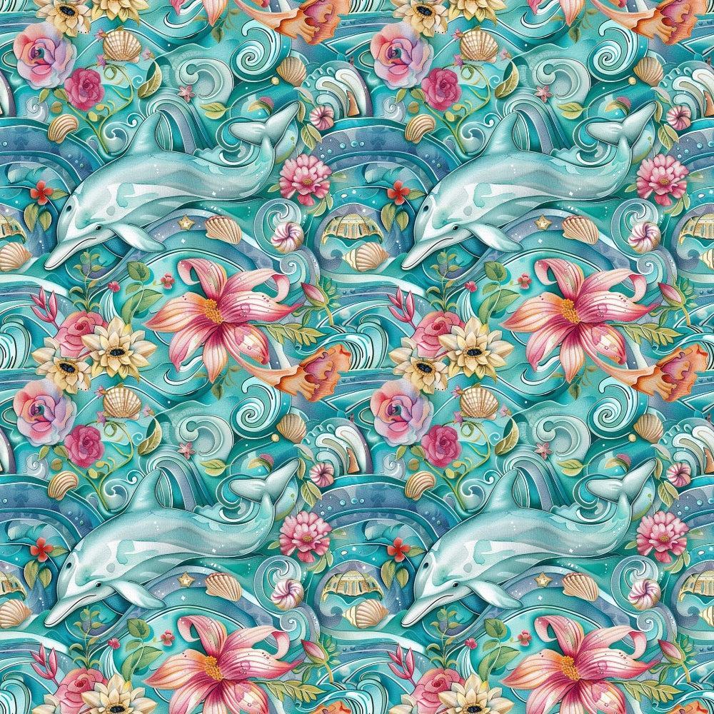 Swimming with Dolphins Pattern 10 Quilting Cotton Fabric