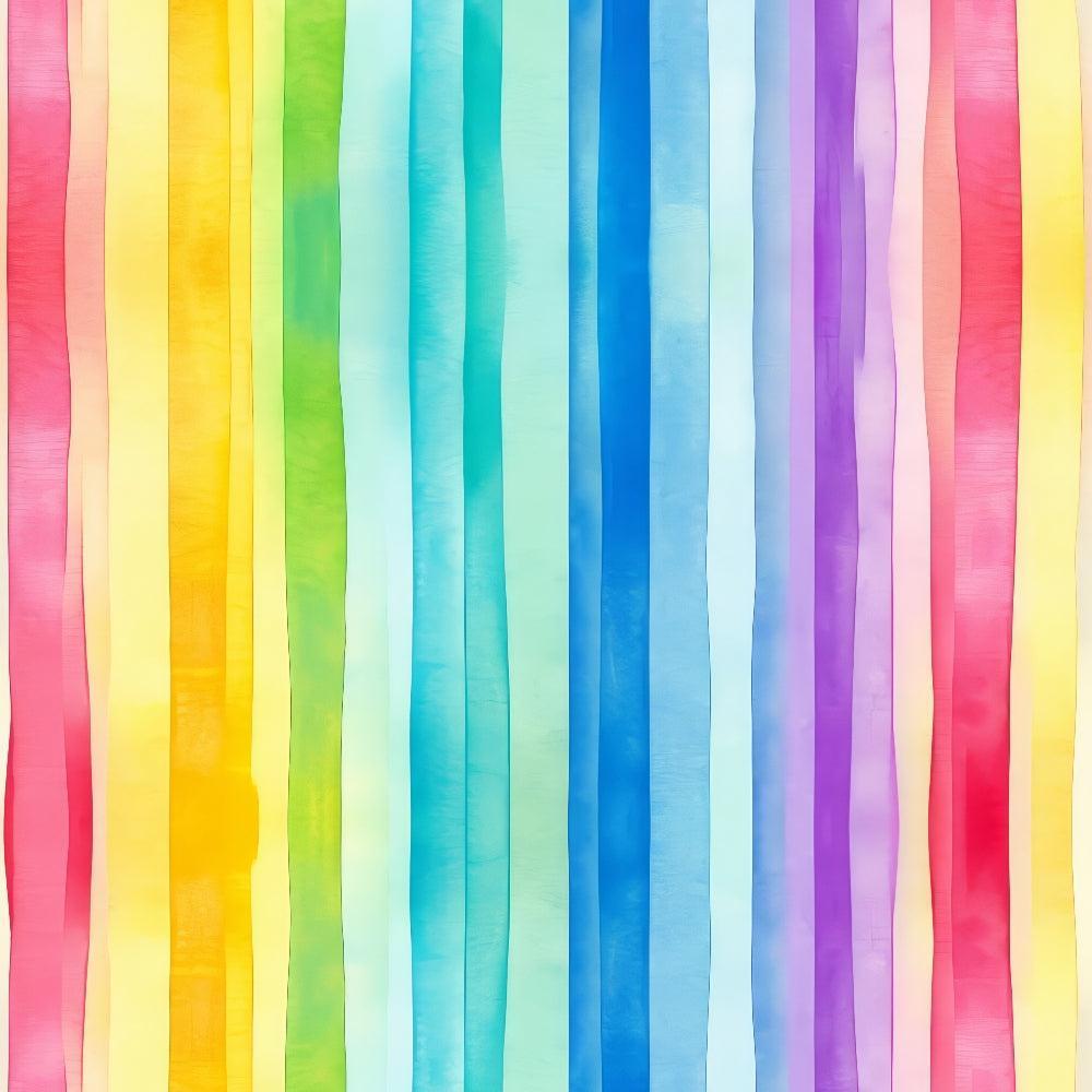 Watercolor Rainbow Stripes Pattern 3 Quilting Cotton Fabric