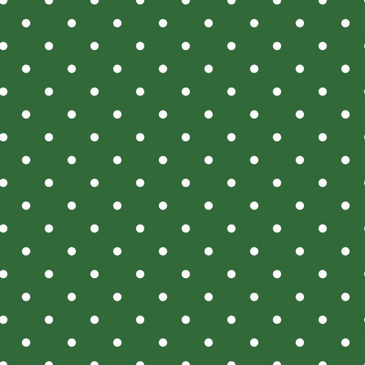 Sweet Strawberries Green Polka Dots Quilting Cotton Fabric