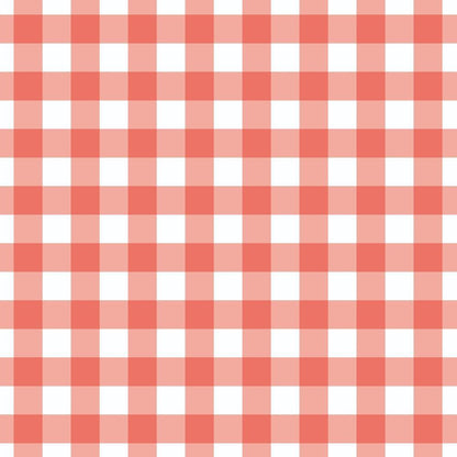 Sweet Strawberries Pink Gingham Quilting Cotton Fabric