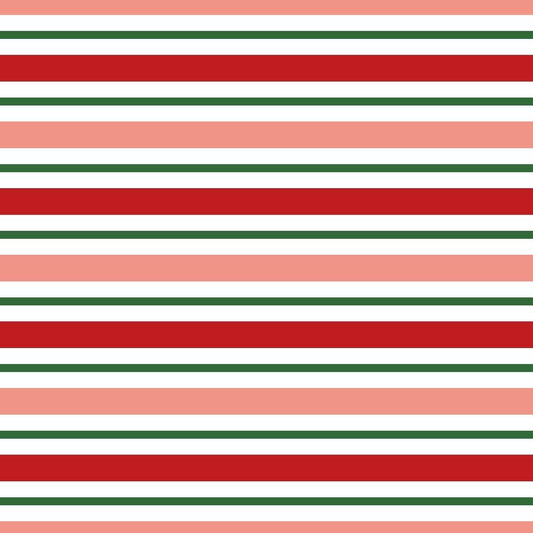 Sweet Strawberry Multicolour Stripes Quilting Cotton Fabric