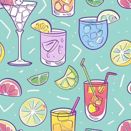 Summer Cocktails Pattern 14 Quilting Cotton Fabric