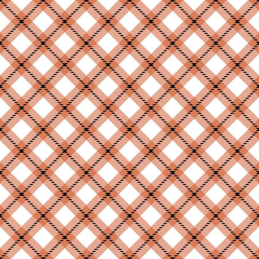Fall Orange Plaid Pattern 1 Quilting Cotton Fabric