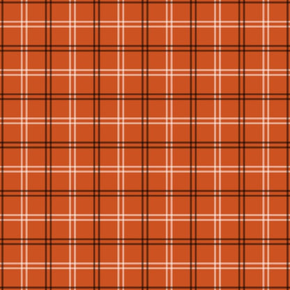Fall Orange Plaid Pattern 2 Quilting Cotton Fabric