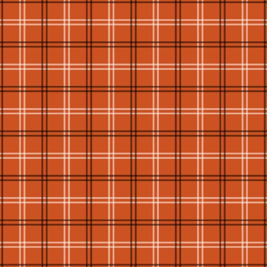 Fall Orange Plaid Pattern 2 Quilting Cotton Fabric