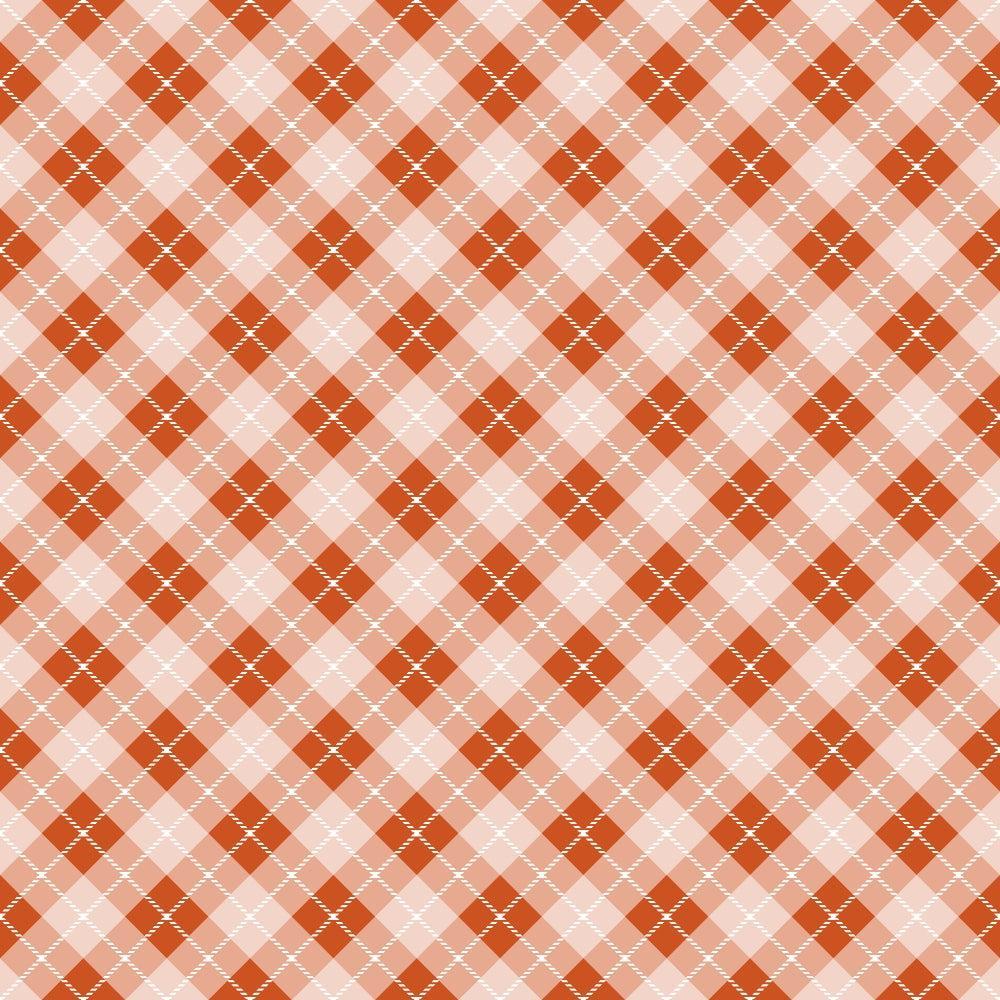 Fall Orange Plaid Pattern 5 Quilting Cotton Fabric