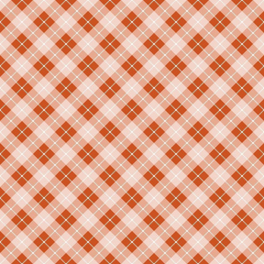 Fall Orange Plaid Pattern 5 Quilting Cotton Fabric