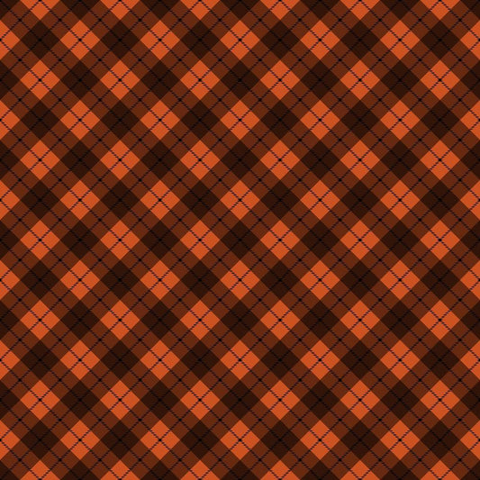 Fall Orange Plaid Pattern 6 Quilting Cotton Fabric