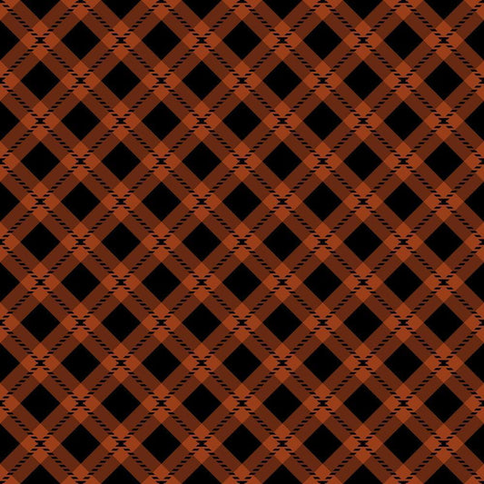 Fall Orange Plaid Pattern 16 Quilting Cotton Fabric