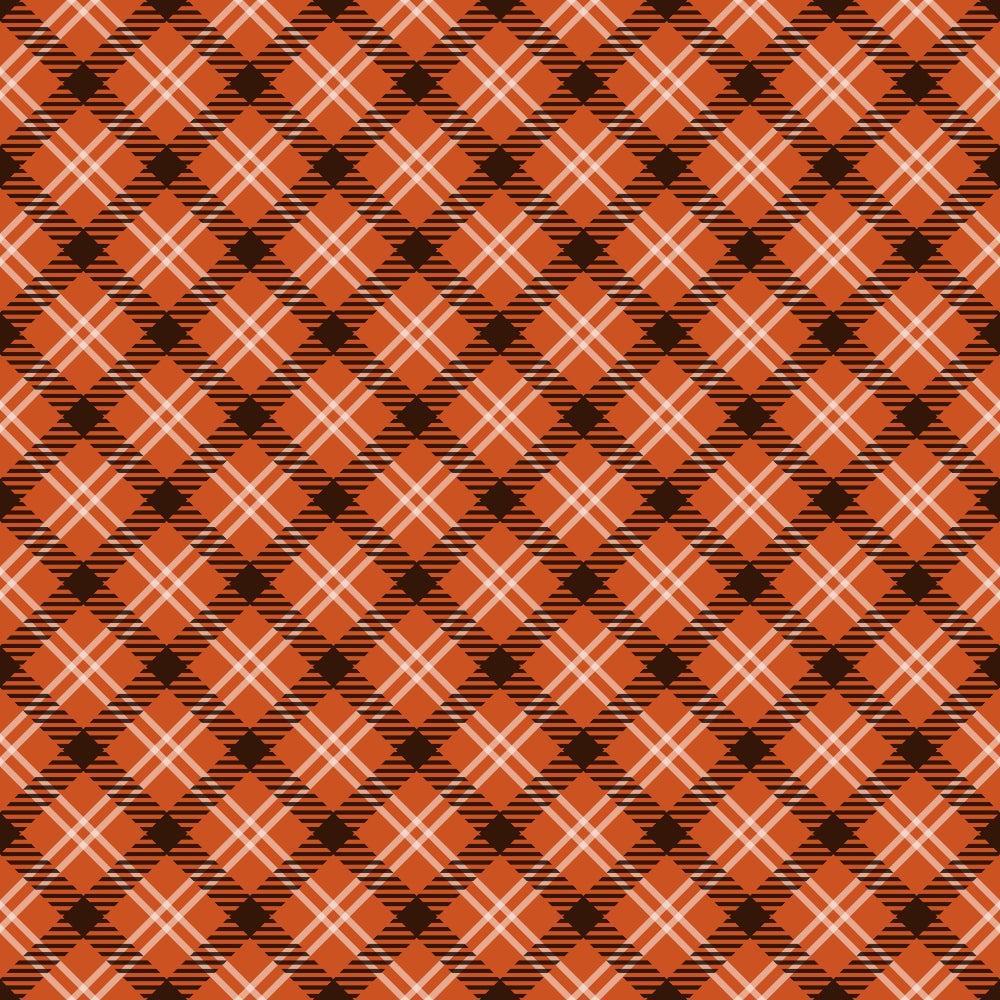 Fall Orange Plaid Pattern 17 Quilting Cotton Fabric