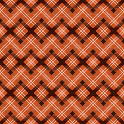 Fall Orange Plaid Pattern 17 Quilting Cotton Fabric