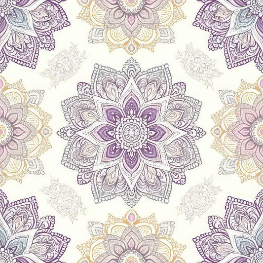Pastel Mandala Pattern 2 Quilting Cotton Fabric