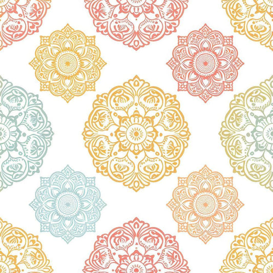 Pastel Mandala Pattern 3 Quilting Cotton Fabric