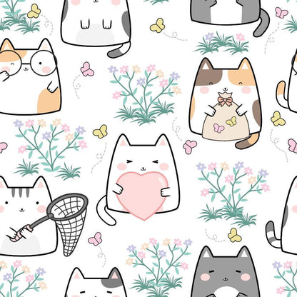 Hello Spring Cats Pattern 14 Quilting Cotton Fabric