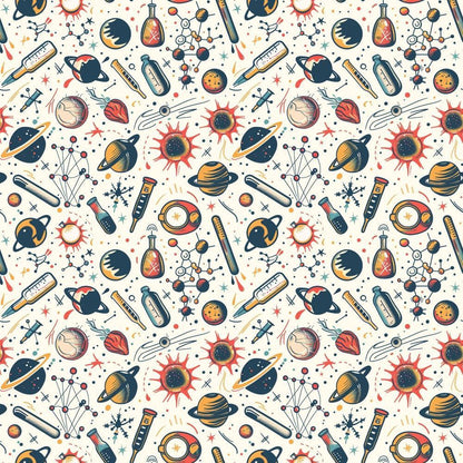 Science Kit Pattern 3 Quilting Cotton Fabric