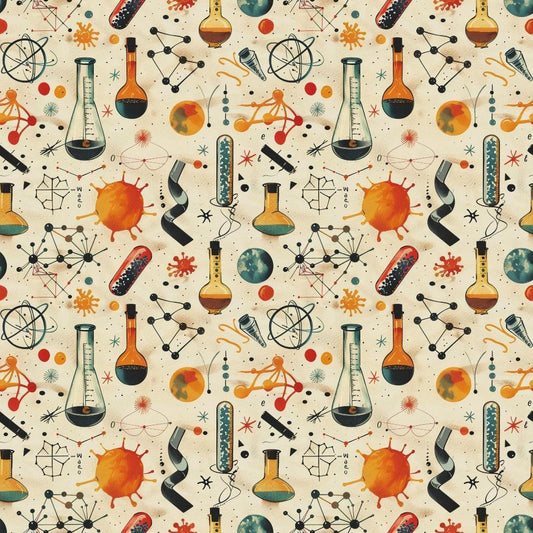 Science Kit Pattern 13 Quilting Cotton Fabric