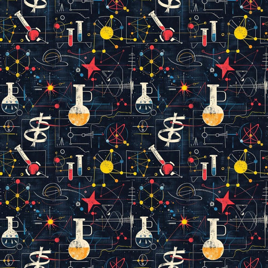Science Kit Pattern 2 Quilting Cotton Fabric