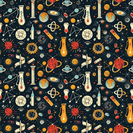 Science Kit Pattern 9 Quilting Cotton Fabric