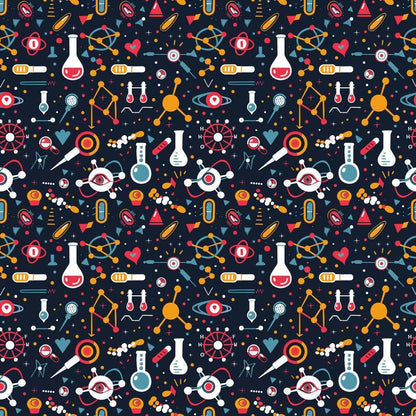 Science Kit Pattern 12 Quilting Cotton Fabric