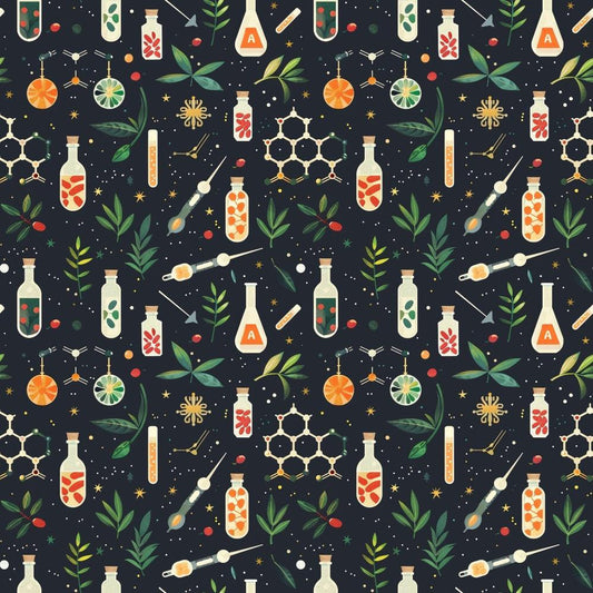 Science Kit Pattern 19 Quilting Cotton Fabric
