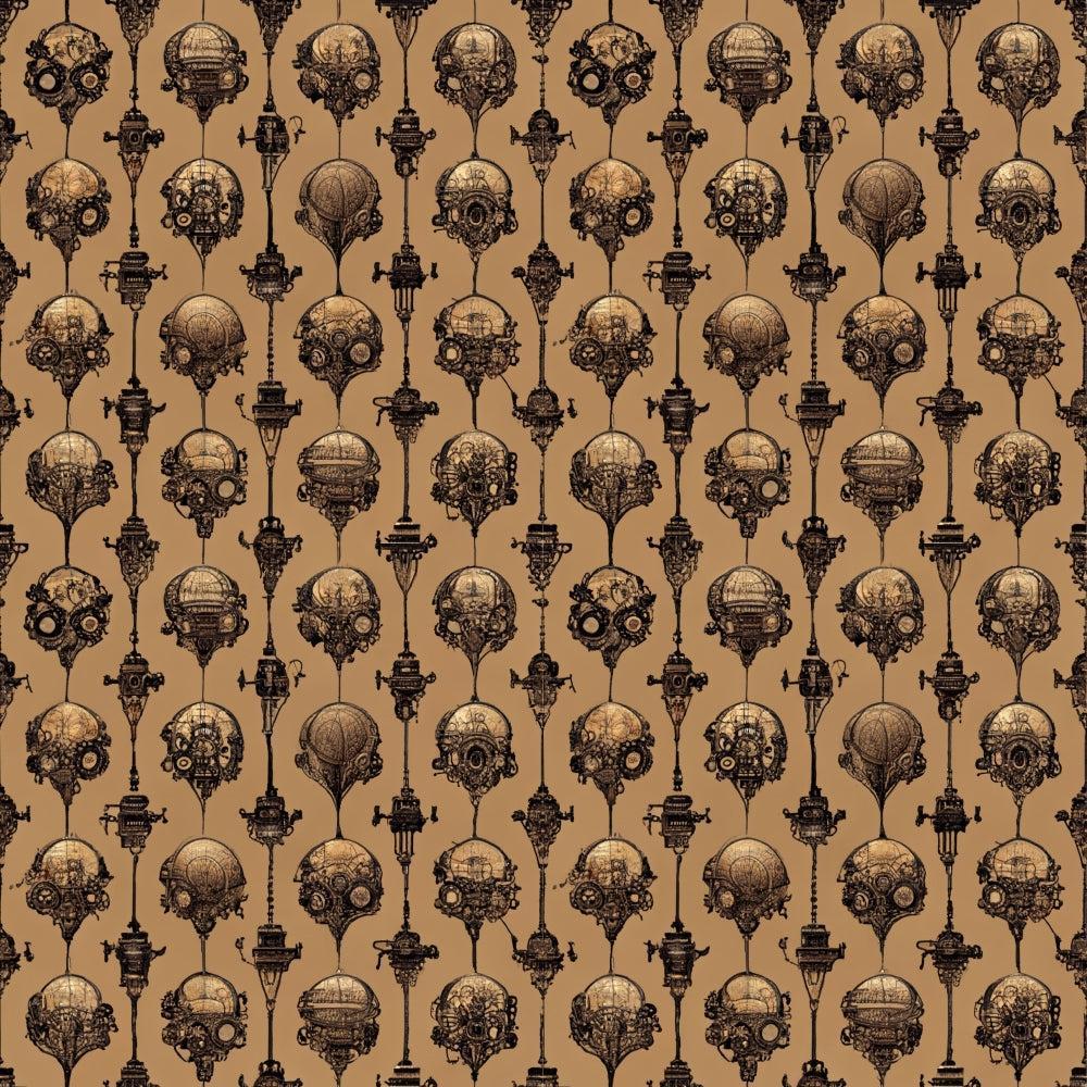Steampunk Pipes Pattern 1 Quilting Cotton Fabric