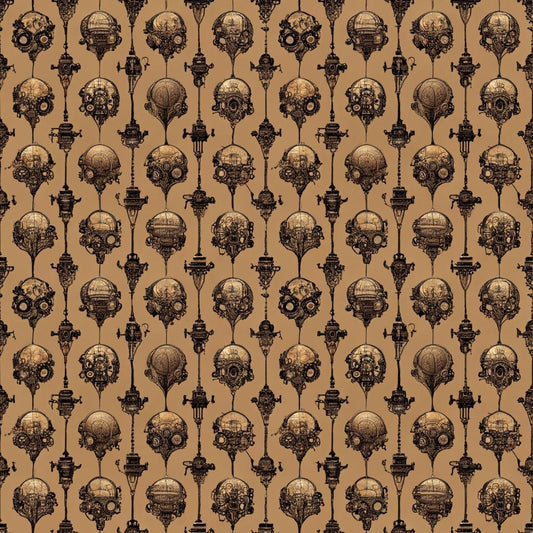 Steampunk Pipes Pattern 1 Quilting Cotton Fabric