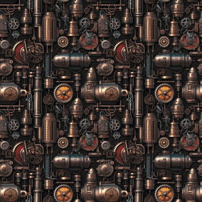 Steampunk Pipes Pattern 5 Quilting Cotton Fabric