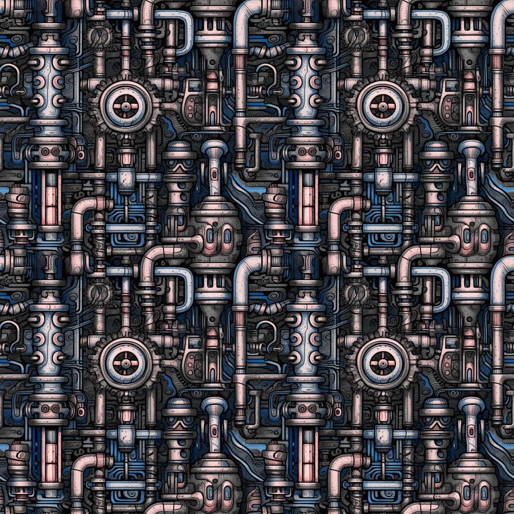 Steampunk Pipes Pattern 6 Quilting Cotton Fabric