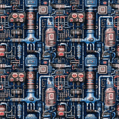 Steampunk Pipes Pattern 7 Quilting Cotton Fabric