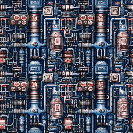Steampunk Pipes Pattern 7 Quilting Cotton Fabric
