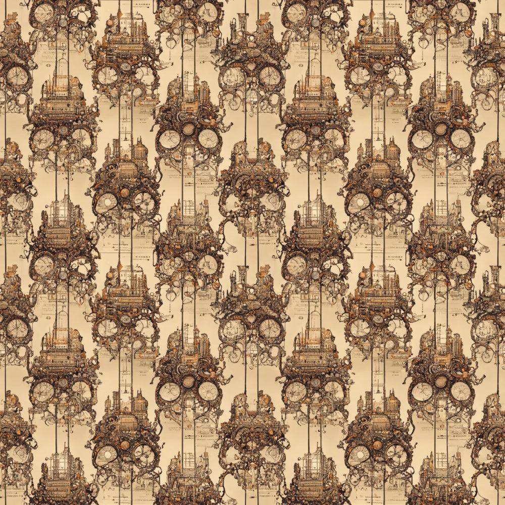 Steampunk Pipes Pattern 8 Quilting Cotton Fabric