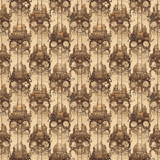 Steampunk Pipes Pattern 8 Quilting Cotton Fabric