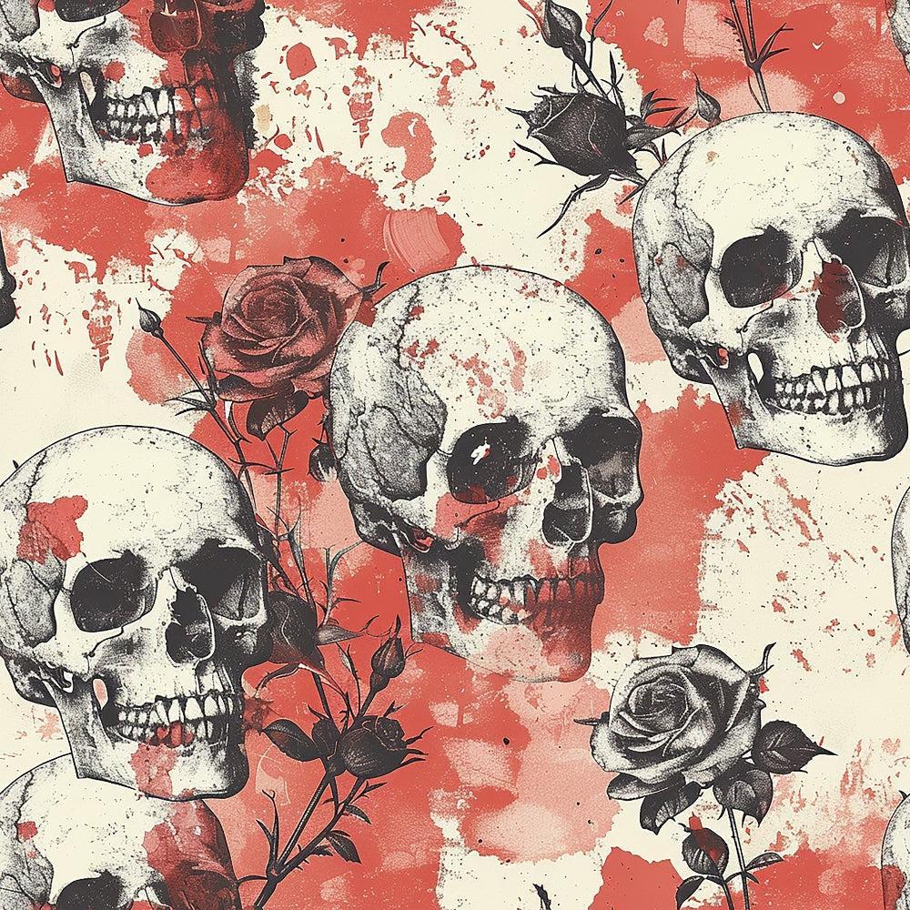 Skulls and Roses Pattern 7 Quilting Cotton Fabric