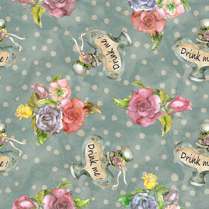Alice in Wonderland Pattern 6 Quilting Cotton Fabric