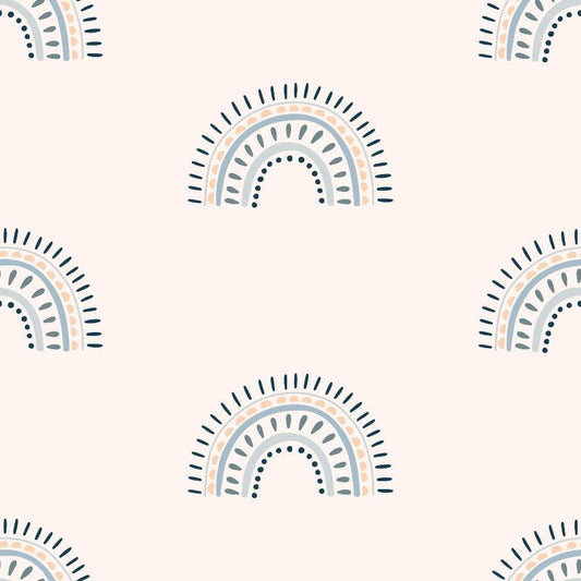 Groovy Blue Boho Pattern 5 Quilting Cotton Fabric