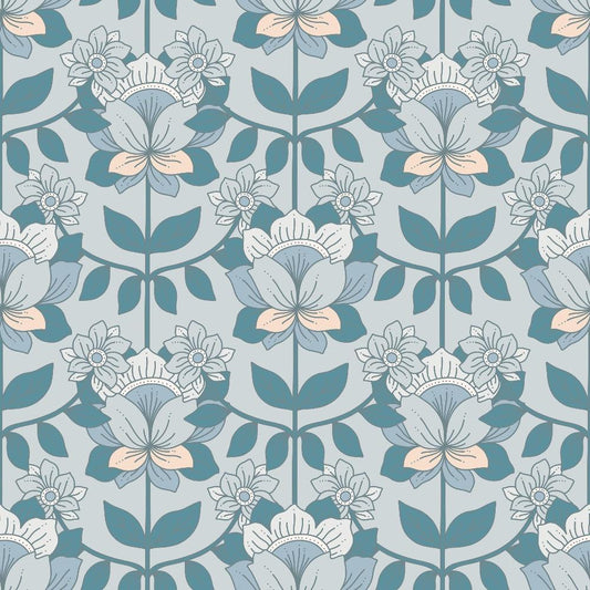 Groovy Blue Boho Pattern 6 Quilting Cotton Fabric