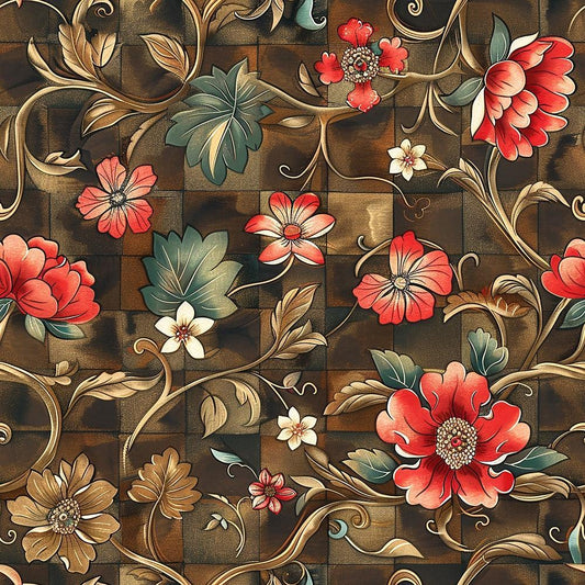 Floral Scrollwork Pattern 4 Quilting Cotton Fabric