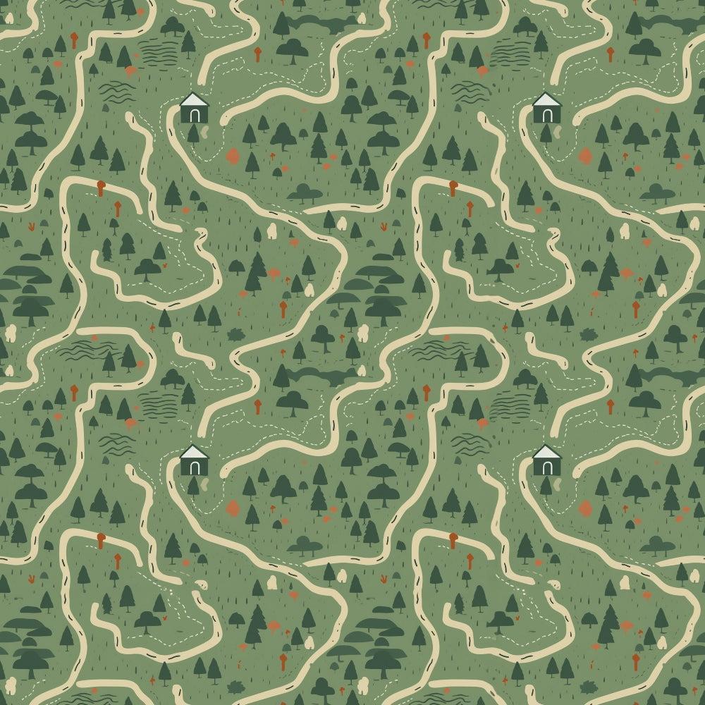 Camping Graphics Pattern 1 Quilting Cotton Fabric