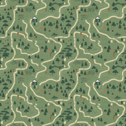 Camping Graphics Pattern 1 Quilting Cotton Fabric